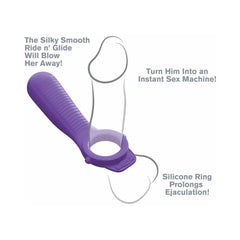 Fantasy C-Ringz Remote-Controlled Vibrating Ride N Glide Couples Ring Purple