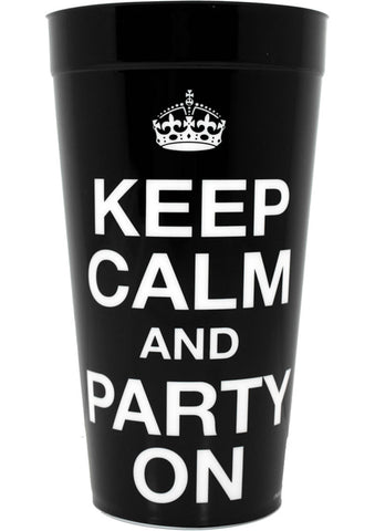KEEP CALM AND PARTY ON PLASTIC CUP