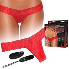 HUSTLER RED WIRELESS REMOTE VIBRATING PANTIES CONTROL M/L