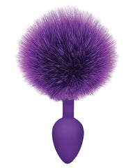 THE 9'S COTTONTAILS SILICONE BUNNY TAIL BUTT PLUG PURPLE
