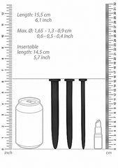 SILICONE RUGGED NAIL PLUG SET URETHRAL SOUNDING BLACK