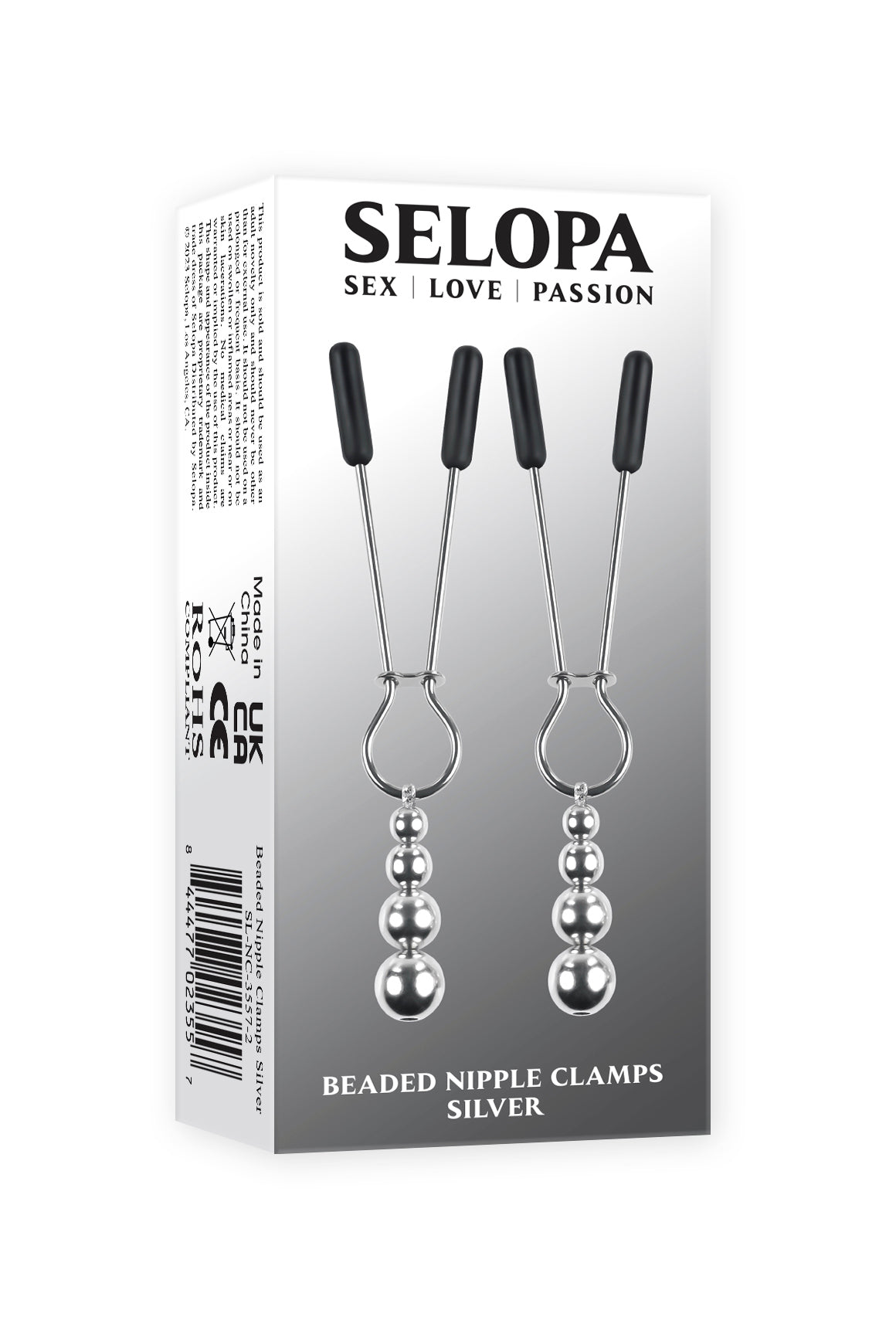SELOPA BEADED NIPPLE CLAMPS SILVER