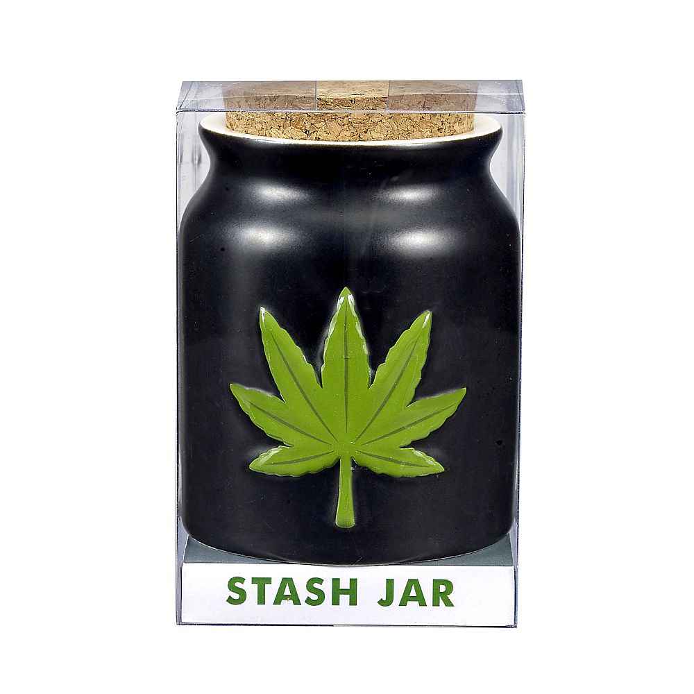 GREEN LEAF STASH JAR