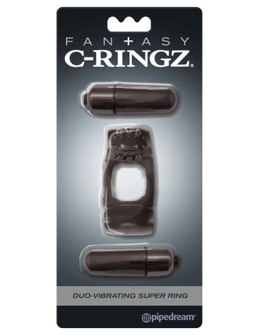 FANTASY C RINGZ DUO VIBRATING SUPER RING BLACK
