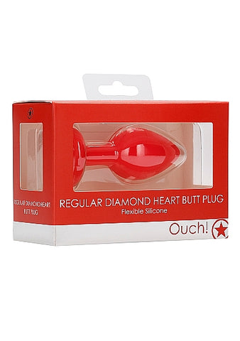DIAMOND HEART BUTT PLUG RED REGULAR