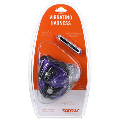 VELVET VIBRATING HARNESS PURPLE