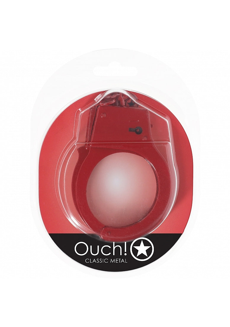 OUCH! CLASSIC METAL HANDCUFFS RED