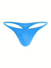 Men's Solid Color Thong Blue M