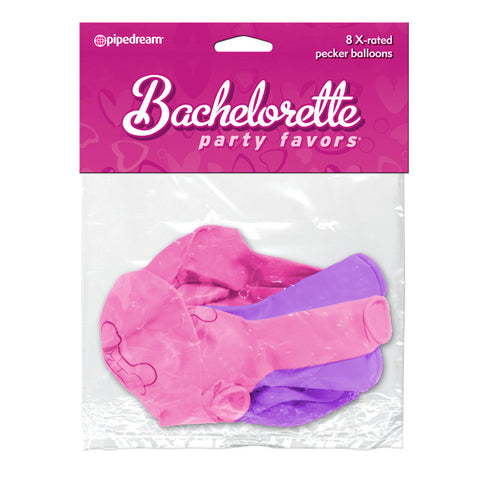 Bachelorette Party Favors X-Rated Pecker Balloons PINK & PURPLE 8 pcs.