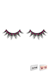 Black-Hot Pink Rhinestone Eyelashes 