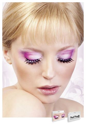 Black-Baby Pink Rhinestone Eyelashes