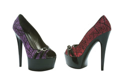 Willow 6" Peep Toe Stiletto With Buckle Details And Branch Pattern