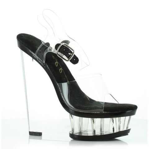 Brook 6" Clear Wedge Sandal With Ankle Strap