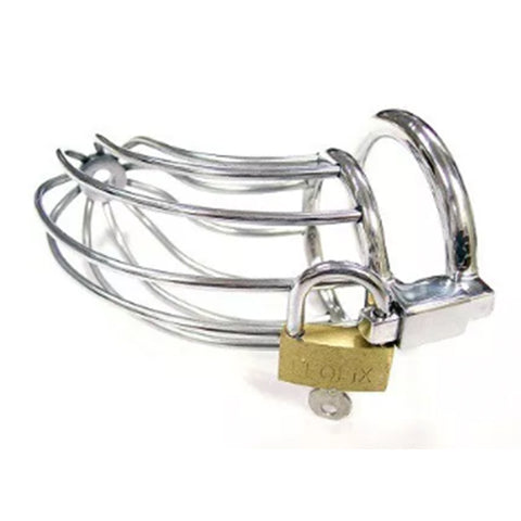 ROUGE STAINLESS STEEL COCK CAGE WITH PADLOCK