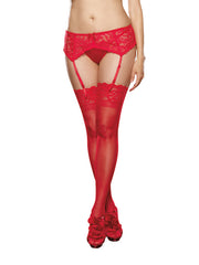 LACE GARTER BELT QUEEN RED