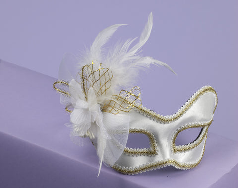 MASK W/GLASSES WHTE SATIN