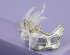 MASK W/GLASSES WHTE SATIN
