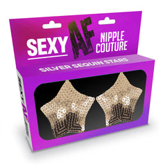 SEXY AF SILVER STARS NIPPLE COVERS