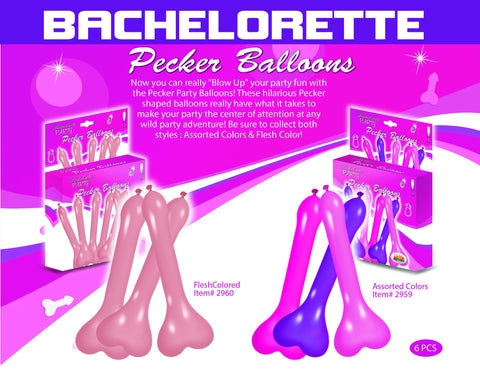 Pecker Balloons Asst 6pc Box (Coming Soon)